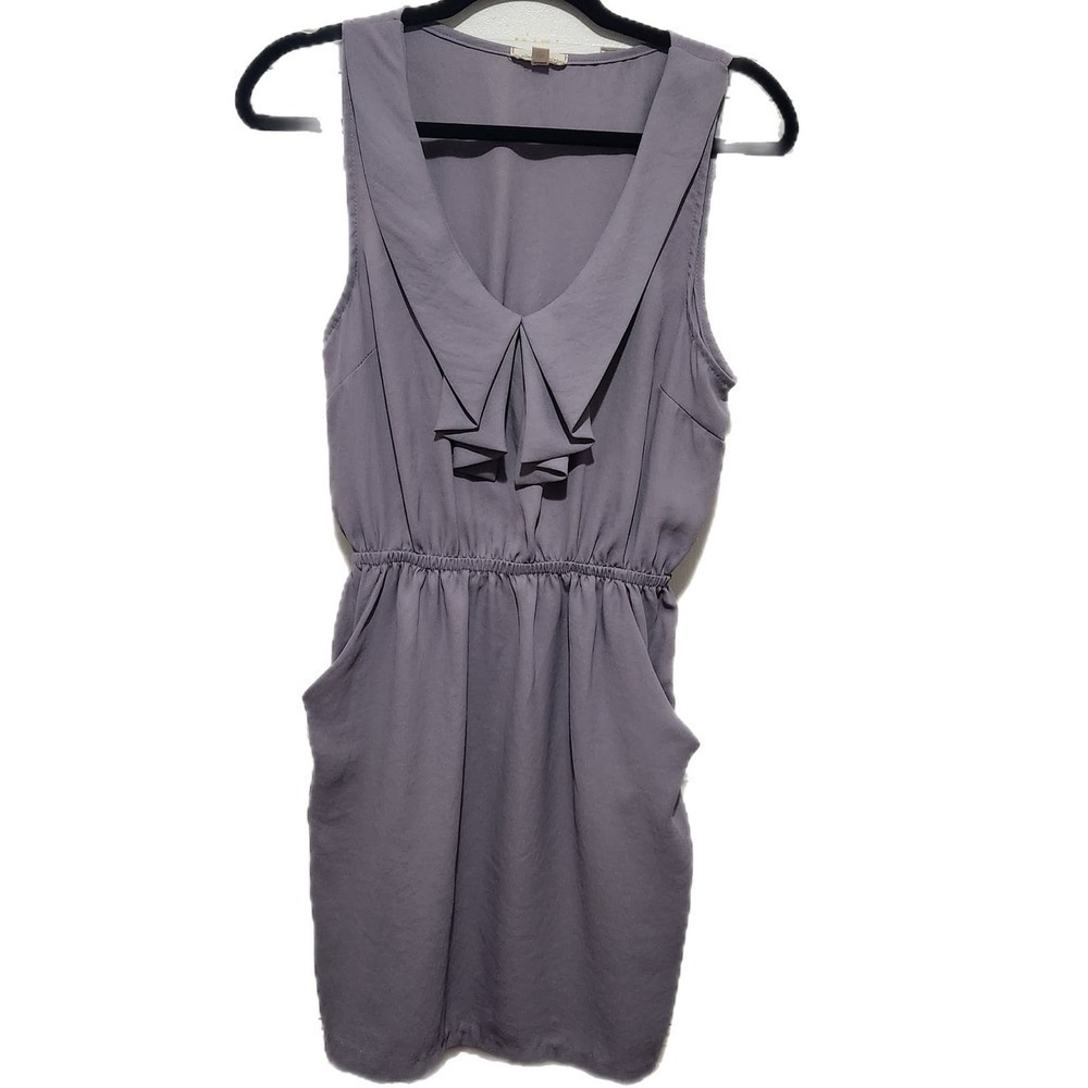 Women's Size Medium Silence + Noise Midi Ruffle Dress Purple‎